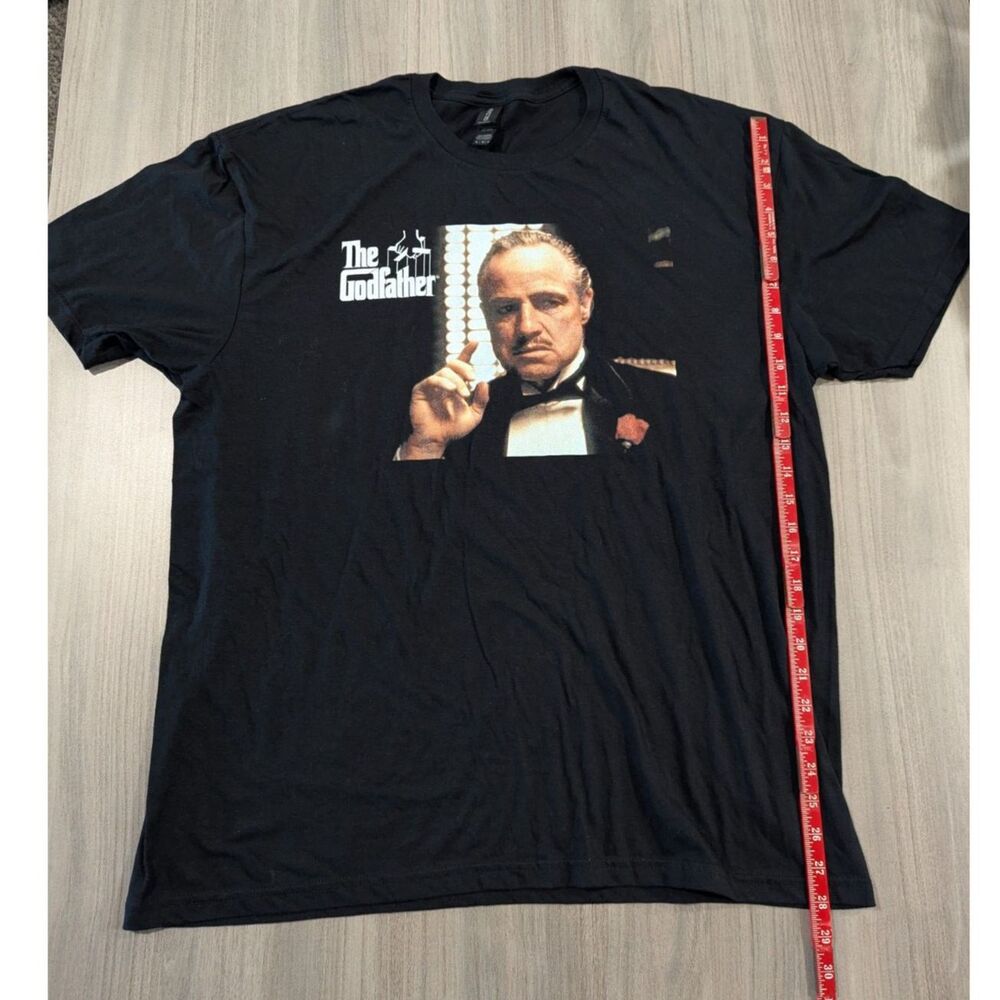 The Godfather Movie Graphic T-Shirt Black Short Sleeve Don Corleone Vito Size XL